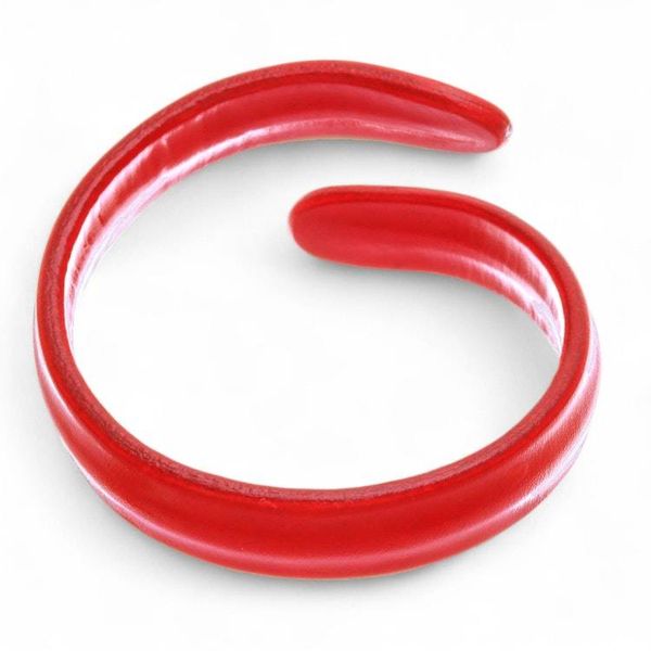 Alternate image for Red Hand-Dyed Adjustable Unisex Leather Cuff Bracelet Embrace Vibrancy