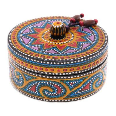Alternate image for Hand-Painted Mango Wood Decorative Box in Red Red Specks