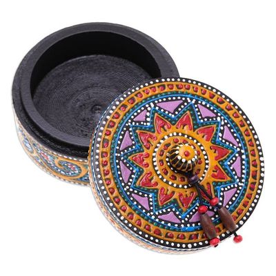 Alternate image for Hand-Painted Mango Wood Decorative Box in Red Red Specks