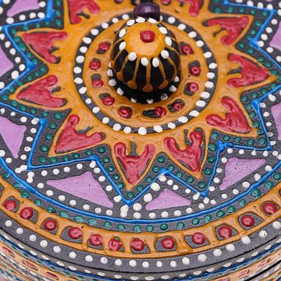 Alternate image for Hand-Painted Mango Wood Decorative Box in Red Red Specks