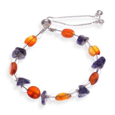 Alternate image for Brass Beaded Bracelet with Sodalite and Chalcedony Jewels Thriving Intuitive Love