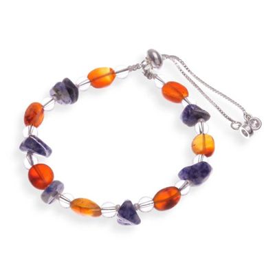 Alternate image for Brass Beaded Bracelet with Sodalite and Chalcedony Jewels Thriving Intuitive Love