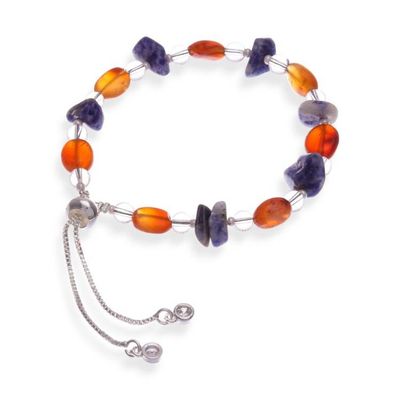 Alternate image for Brass Beaded Bracelet with Sodalite and Chalcedony Jewels Thriving Intuitive Love