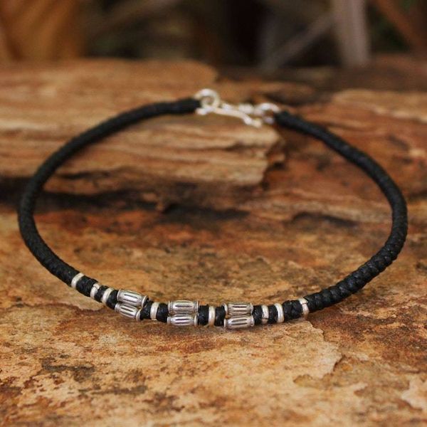 Alternate image for Hand Crafted Silver Braided Bracelet Hill Tribe Smile