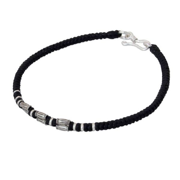 Alternate image for Hand Crafted Silver Braided Bracelet Hill Tribe Smile