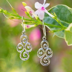 Image for Sterling silver dangle earrings Billowing Clouds