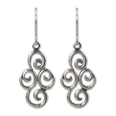 Alternate image for Sterling silver dangle earrings Billowing Clouds