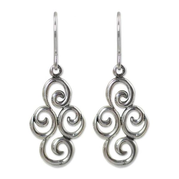 Alternate image for Sterling silver dangle earrings Billowing Clouds