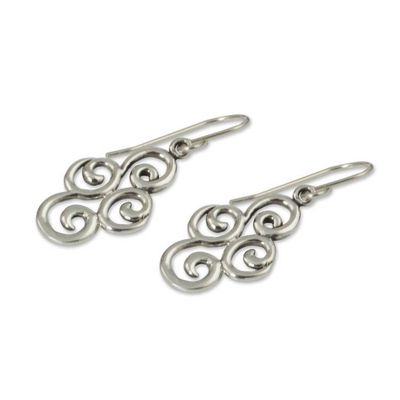 Alternate image for Sterling silver dangle earrings Billowing Clouds