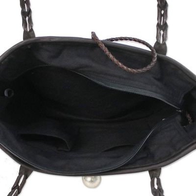 Alternate image for Sapphire Patchwork Cotton Blend Shoulder Bag from Thailand Sapphire Geometry