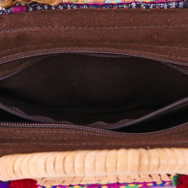 Alternate image for Traditional Cotton and Natural Fiber Blend Handle Bag Hill Tribes Joy