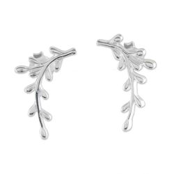 Image for Sterling Silver Olive Branch Drop Earrings from Thailand Shining Olive