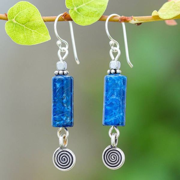 Alternate image for Hill Tribe-Themed Lapis Lazuli and Hematite Dangle Earrings True Powers
