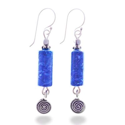 Alternate image for Hill Tribe-Themed Lapis Lazuli and Hematite Dangle Earrings True Powers