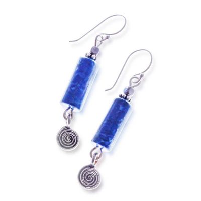 Alternate image for Hill Tribe-Themed Lapis Lazuli and Hematite Dangle Earrings True Powers