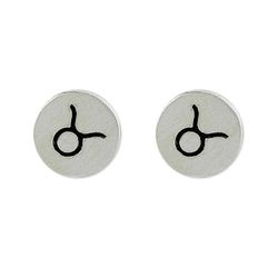 Image for Sterling Silver Taurus Stud Earrings from Thailand Satin Taurus