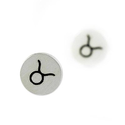 Alternate image for Sterling Silver Taurus Stud Earrings from Thailand Satin Taurus