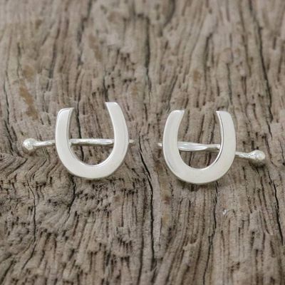 Primary image for 925 Sterling Silver Horseshoe Ear Cuffs from Thailand Horseshoe Luck