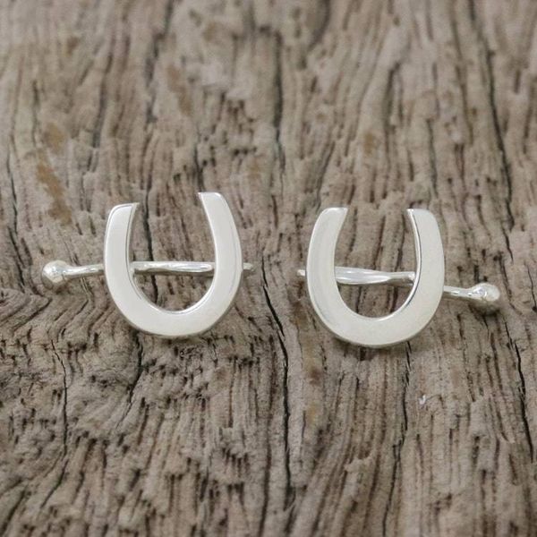 Alternate image for 925 Sterling Silver Horseshoe Ear Cuffs from Thailand Horseshoe Luck