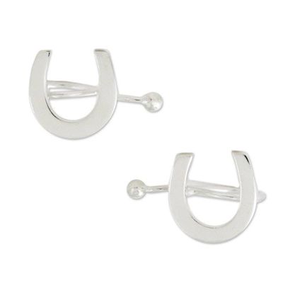 Alternate image for 925 Sterling Silver Horseshoe Ear Cuffs from Thailand Horseshoe Luck