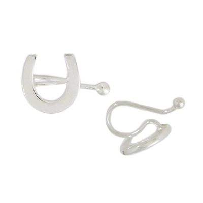 Alternate image for 925 Sterling Silver Horseshoe Ear Cuffs from Thailand Horseshoe Luck