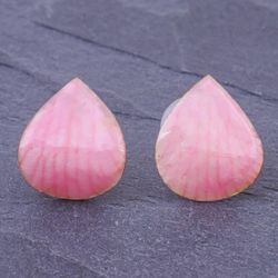 Image for Hand Made Orchid Petal Button Earrings Orchid Kiss in Pink