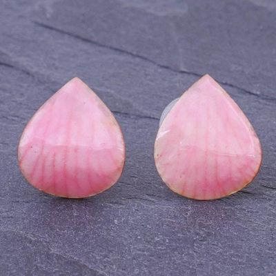 Primary image for Hand Made Orchid Petal Button Earrings Orchid Kiss in Pink