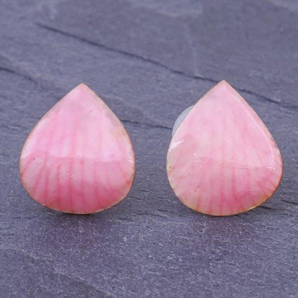 Alternate image for Hand Made Orchid Petal Button Earrings Orchid Kiss in Pink