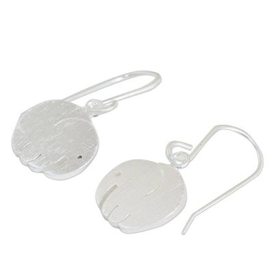 Alternate image for Satin Finish Thai Sterling Silver Elephant Earrings Little Round Elephant