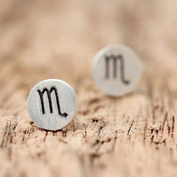 Alternate image for Sterling Silver Scorpio Stud Earrings from Thailand Satin Scorpio