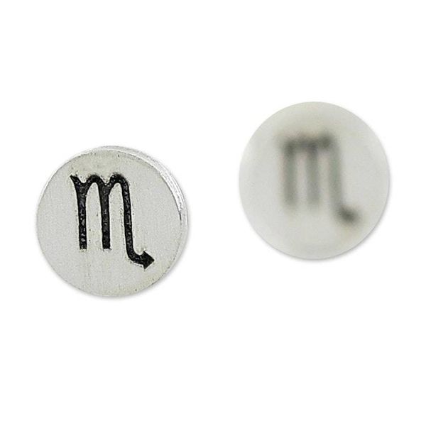 Alternate image for Sterling Silver Scorpio Stud Earrings from Thailand Satin Scorpio
