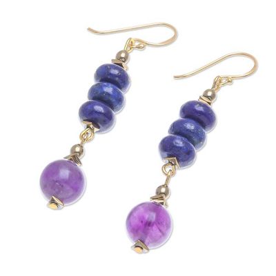 Alternate image for Gold-Plated Multi-Gemstone Dangle Earrings from Thailand Sweet Tarts