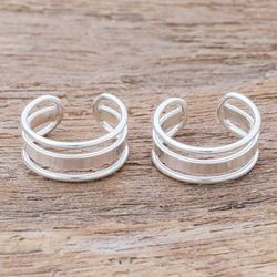 Image for Artisan Made Sterling Silver Ear Cuffs from Thailand Cool Day