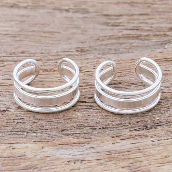 Alternate image for Artisan Made Sterling Silver Ear Cuffs from Thailand Cool Day