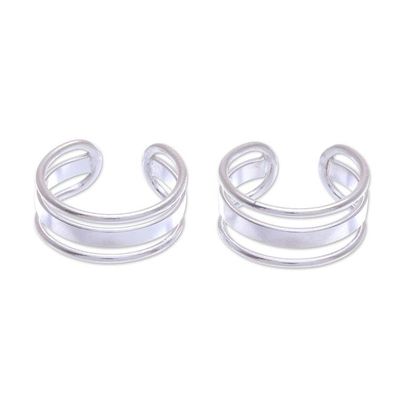 Alternate image for Artisan Made Sterling Silver Ear Cuffs from Thailand Cool Day