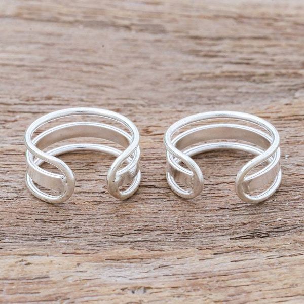 Alternate image for Artisan Made Sterling Silver Ear Cuffs from Thailand Cool Day