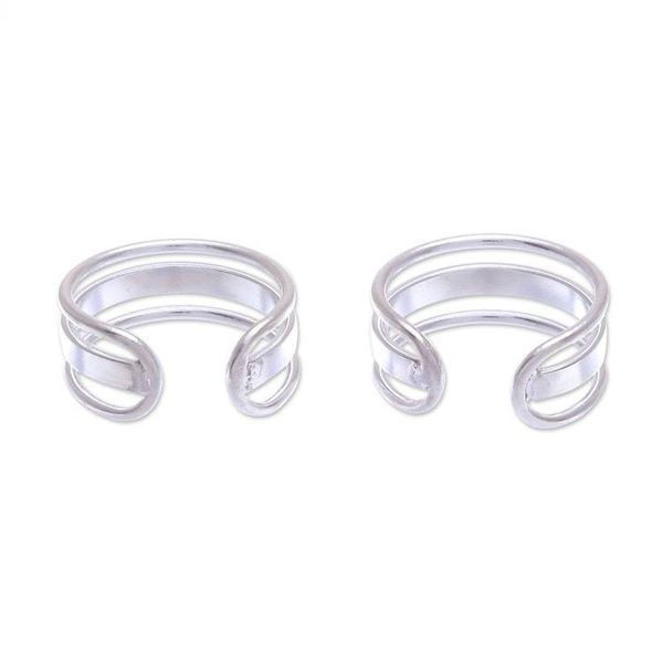 Alternate image for Artisan Made Sterling Silver Ear Cuffs from Thailand Cool Day