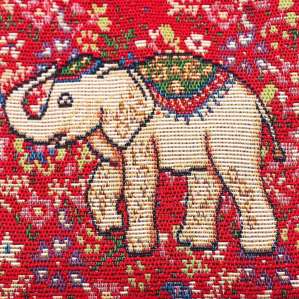 Alternate image for Cotton Blend Elephant  Floral Themed Sling Bag with Pompoms Elephant Style