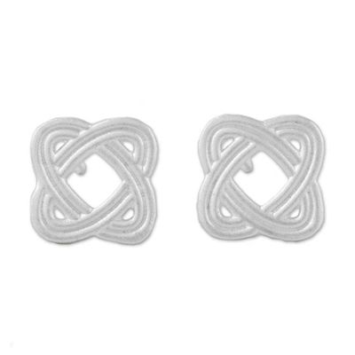 Alternate image for Overlapping Ellipses Sterling Silver Stud Earrings Always Return