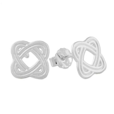 Alternate image for Overlapping Ellipses Sterling Silver Stud Earrings Always Return