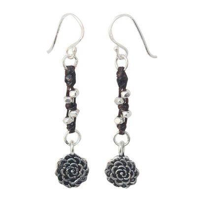 Alternate image for Unique Floral Silver Dangle Earrings Urban Blossom