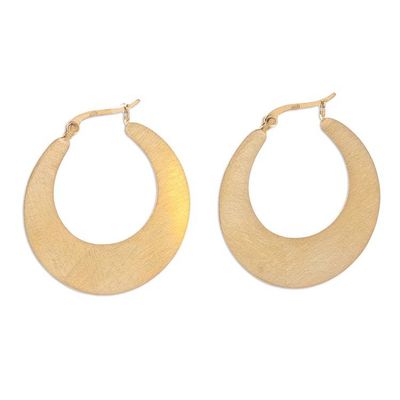 Alternate image for Handcrafted Gold-Plated Hoop Earrings Catch the Sun