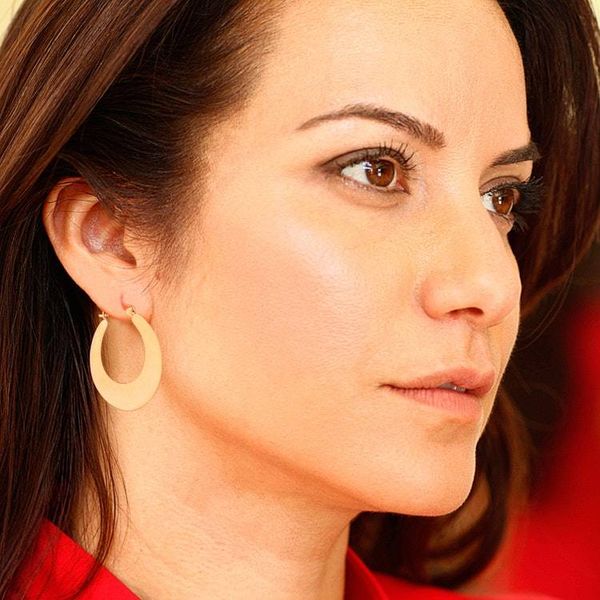 Alternate image for Handcrafted Gold-Plated Hoop Earrings Catch the Sun