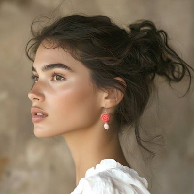 Alternate image for Freshwater Pearl and Sterling Silver Dangle Earrings Misty Rose