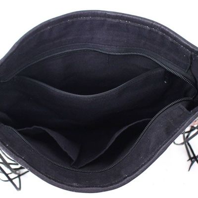 Alternate image for Thai Hill Tribe Patchwork Cotton Blend and Leather Sling Bag Posh Patchwork