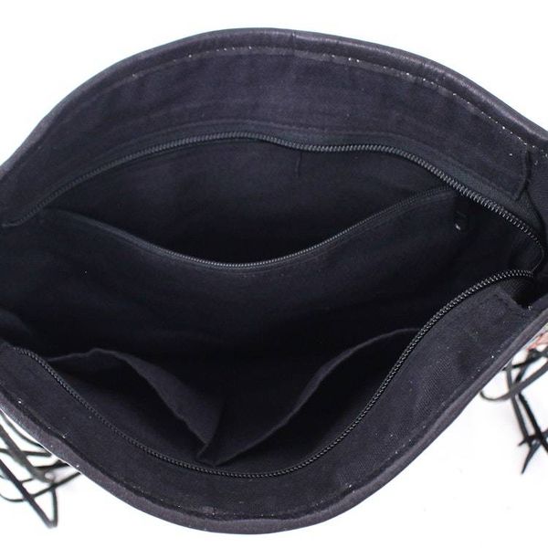 Alternate image for Thai Hill Tribe Patchwork Cotton Blend and Leather Sling Bag Posh Patchwork