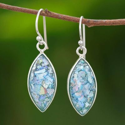 Primary image for Marquise Roman Glass Dangle Earrings from Thailand Ancient Marquise