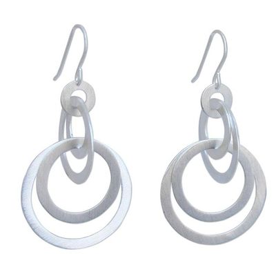 Primary image for Unique Sterling Silver Dangle Earrings Mekong Moon