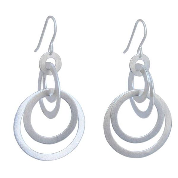 Alternate image for Unique Sterling Silver Dangle Earrings Mekong Moon