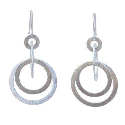Alternate image for Unique Sterling Silver Dangle Earrings Mekong Moon